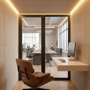 Bâtiment de bureau préfabriqué, atelier, cabine privée insonorisée <span class=keywords><strong>en</strong></span> structure acier pour intérieur, portable, écologique, durable et ignifuge - Product Image 6