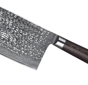 Couteau à découper LEGACY BLADES en acier Damas forgé à la main, manche en bois, style japonais, tranchant comme un rasoir, ambidextre, compatible lave-vaisselle - Product Image 3