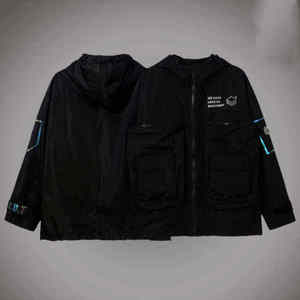 Veste technique unisexe imperméable, coupe-vent fonctionnel, streetwear, manteau cargo tactique pour sports de plein air, vente en gros - Product Image 6