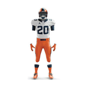 Conjunto de Uniforme de Fútbol Americano Personalizado Blanco y Naranja – Camiseta y Pantalones de Fútbol Sublimados, Uniformes de Equipo Personalizados - Product Image 2