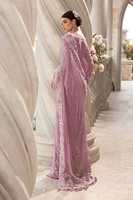 Sari en organza de qualité supérieure pour mariages, fêtes et tenues de mariée - Broderie riche, sans plis, prêt-à-porter