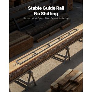 Kit per Sega a Catena con Barra Trasversale da 15 piedi e 6 pollici, Sistema di Guida per Sega a Catena con Guide in Alluminio e 4 Cunei, Compatibile con Motoseghe - Product Image 3