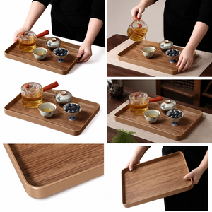 Plato de Servir Rectangular Moderno y Ecológico de Melamina con Patrón Sólido, Duradero, Desechable, No Tóxico, Apto para Lavavajillas - Product Image 3