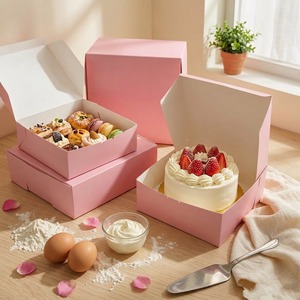 Custom Design High-End Recycled Materials Logo Printing Cake Boxes Food-Grade Cookie Bread Pastry Donut Macarons Bakery - Product Image 2