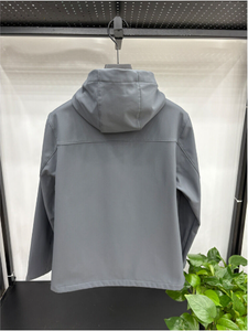 Blouson bomber tissé à capuche noir, manches longues, fermeture éclair, imperméable, coupe-vent, style minimaliste, vêtement d'hiver - Product Image 2