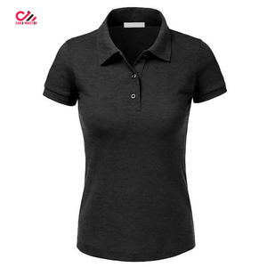 Polo à manches courtes pour femme avec logo brodé sur le devant, style décontracté, 100% polyester tissé et respirant - Product Image 5
