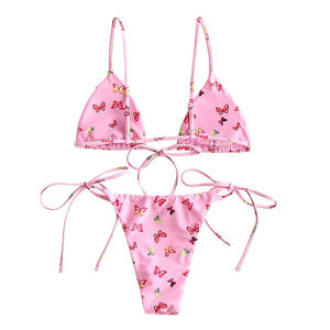 Latest Design Premium Quality Solid Color <b>Bikini</b> Set Low Price Trendy Product Women <b>Bikini</b> Bathing Set - Product Image 2