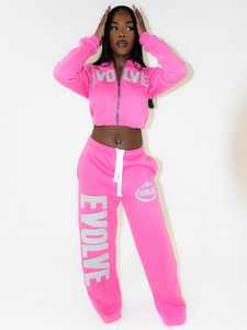 Conjunto de chándal de terciopelo pesado para mujer con logotipo OEM personalizado, bordado, con sudadera con cremallera completa y pantalones de chándal de pierna recta, dos piezas. - Product Image 3