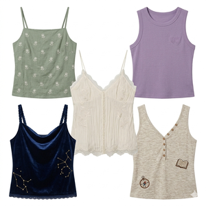 เสื้อกล้ามลูกไม้ปักลายสำหรับผู้หญิง สายเดี่ยว ดีไซน์หรูหรา ทรงเข้ารูป สำหรับฤดูร้อน คุณภาพสูง บริการ OEM - Product Image 1