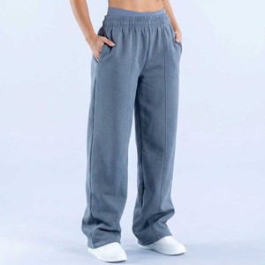 Pantalon de jogging décontracté à jambe large avec logo personnalisé, vente en gros, pour femme, longueur intégrale, couleur unie, respirant, écologique, en promotion - Product Image 4