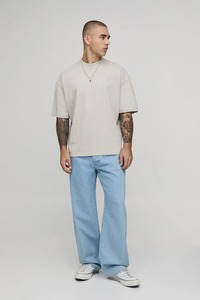 Camiseta Oversize para Hombre, Corte Cuadrado, Hombros Caídos, Ajuste Holgado, Algodón Pesado, Estilo Urbano, Diseño Personalizado, Proveedor - Product Image 6