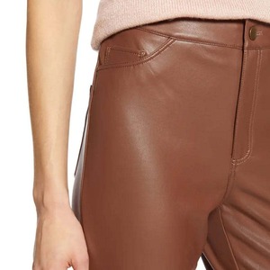 Full Custom Made Mid Waist Casual Leather <b>Pants</b> for Women with Custom Colors & Sizes Leather <b>Pants</b> - Product Image 5