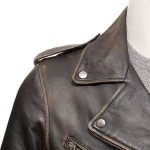 Veste en cuir véritable et toile pour homme, prix de gros, taille personnalisée, fermeture éclair sur le devant, écologique, respirante, style urbain, veste d'hiver - Product Image 6