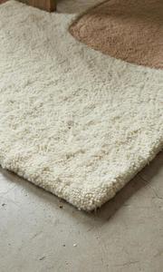 Modern Abstract <b>Block</b> Wool Square Medium Pile Area Rug Soft Tufted Anti-Slip Cream Terracotta Beige for Living Room Bedroom - Product Image 6