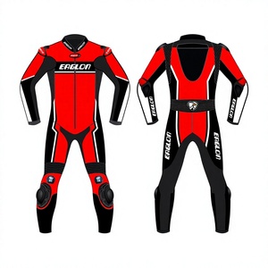 Mens Custom Made Rucati Cowhide/Kangaroo Leather Motorbike Track Racing Suit 1Pc Jumpsuit/Traje Biker OEM CE Protector <b>Level</b> 2 - Product Image 1