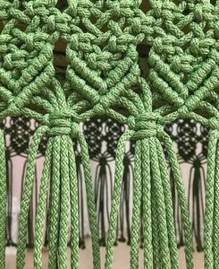 Boho Cotton Macrame <b>Hammock</b> Chair Handmade Hanging <b>Swing</b> Seat Indoor Outdoor Balcony Patio Garden (Green, 72"X40") - Product Image 5