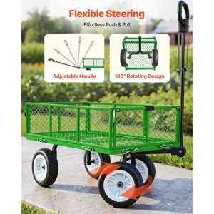Carrello da Giardino in Acciaio Resistente 900 LBS con Ruote da 10 Pollici, Carriola Regolabile per Giardinaggio Esterno - Product Image 6
