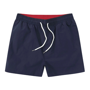 Pantalones Cortos Deportivos para Hombre, Color Negro Sólido, de Secado Rápido, con Cordón Ajustable, Cintura Media, 100% Poliéster Tejido - Product Image 3