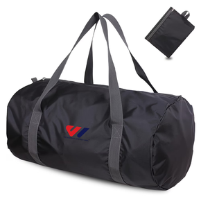 Bolsa de Lona Plegable Negra, Bolsa de Viaje, Gimnasio, Deportes, Ligera, para Fin de Semana, con Asas de Transporte y Logotipo Impreso - Product Image 5