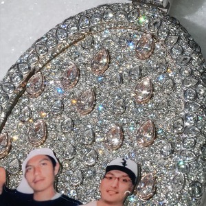 Colgante Personalizado con Foto Iced Out, Joyería Fina HipHop, Colgante Iced Out de Plata 925, Colgante Conmemorativo Circular de Moissanita VVS - Product Image 5