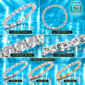 Pulsera de Diamantes Creados en Laboratorio de Forma Ovalada Premium en Oro Amarillo, Rosa y Blanco para Mujer, para Ocasiones Especiales - Product Image 5