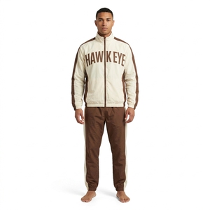 Ensemble de survêtement coupe-vent en nylon zippé pour hommes, vêtements de sport personnalisés en gros - Product Image 1