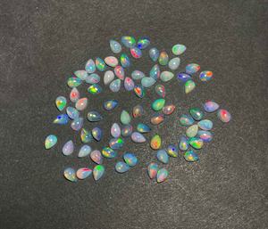 Natural Ethiopian Opal Pear Cabochon Loose Gemstone Wholesale Lot Jewelry Making Play Of Color <b>Stone</b> - Product Image 3