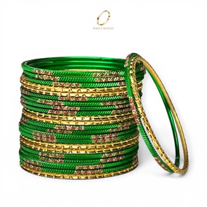 Pulseras de Moda para Niñas, de Acero Inoxidable Chapado en Oro Verde con Cristales, Ideales para Bodas, Boutiques y Tiendas de Regalos, Venta al Por Mayor - Product Image 3