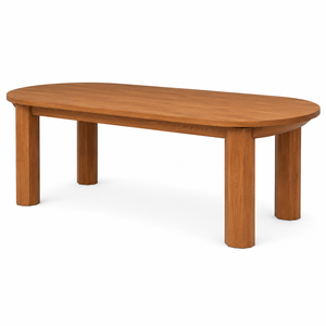 Modern Scandinavian <b>Solid</b> Teak <b>Wood</b> <b>Dining</b> <b>Table</b> Ergonomic Sculpted Seat Waterproof Eco-Friendly Durable 8-Seater Home - Product Image 3