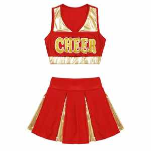 Uniformes de Animadoras con Minifalda para Prácticas de Equipo, Trajes de Baile Personalizados, para Fiestas Escolares, de Poliéster/Algodón Elástico, para Mujer - Product Image 5