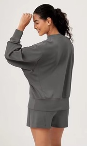 Sweat-shirt en molleton de coton pour femmes, fabricant OEM en gros, broderie personnalisée, logo personnalisé, fournisseur de vêtements décontractés haut de gamme pour les États-Unis - Product Image 5