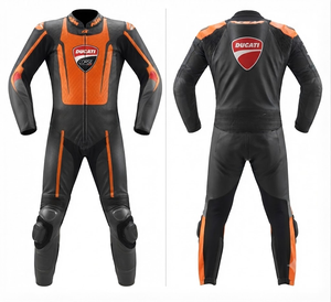 Traje de Carreras de Cuero de Vaca/Canguro Rucati para Hombre, Mono de Una Pieza con Armadura de Nivel 2 CE, Hecho a Medida, Protección OEM - Product Image 1