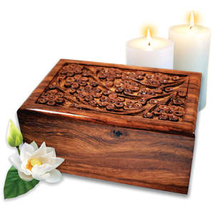 Premium Handcrafted Walnut & Maple Wooden Pet Urn <b>Dog</b> Cremation Box with Dovetail Joints Paw Print <b>Memorial</b> Casket for Ashes - Product Image 3