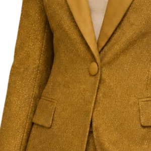 Blazer doré élégant pour femme, veste formelle à simple boutonnage, vêtement de luxe sur mesure pour le bureau, les affaires et les soirées - Product Image 4