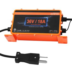 Caricabatterie Intelligente per Golf Cart 36 Volt 18 AMP con Spina Crowfoot Compatibile AGM/GEL/EFB MF, Cassa in Alluminio per Club Car Crowfoot - Product Image 1