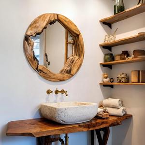 Espejo de Pared de Madera para Oficina en Casa, Espejo de Pared de Madera Profesional para Decoración de Estudio y Biblioteca, Espejo Colgante al por Mayor - Product Image 3