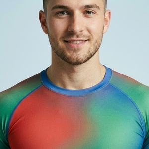 Mens Quick Dry Compression Sports Shirt Custom Half Sleeve Fitness Workout Athletic Training Top - Product Image 4