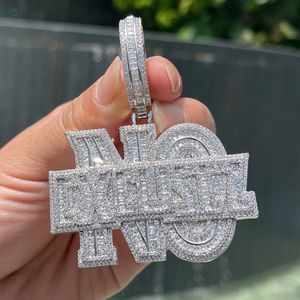Pendentif personnalisé en diamant de laboratoire sans excuses, pendentif lettre hip-hop glacé, fournisseur en gros - Product Image 5