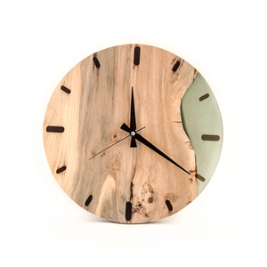 Best Quality Double Face <b>Modern</b> Design Wooden <b>Wall</b> <b>Clock</b>/<b>Wall</b> Watch Resin Inlay Wood Epoxy Cracked Wood Quartz Motion Needle - Product Image 4