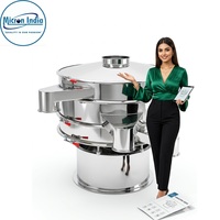 Machine de tamisage vibratoire numérique automatique Micron India avec PLC, corps en acier inoxydable, pour le criblage et la séparation industrielle des poudres