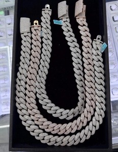 Collar Cubano de Plata de Ley 925 con Diamantes de Moissanita, Estilo Hip Hop, Personalizable, para Uso Diario - Product Image 6