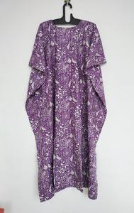 ชุดคาฟตันผ้าฝ้ายอินเดียทำมือ ชุดคลุมชายหาด ชุดสำหรับงานเทศกาล - Product Image 4