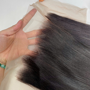 Conjunto de cabello humano Ombre marrón, paquete y cierre, cabello humano crudo vietnamita, hueso recto, alta calidad, encaje suizo súper doble dibujado - Product Image 6