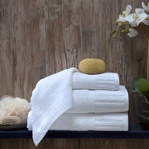 Serviette de bain en coton blanc, couleur unie, rectangulaire, tricotée, douce pour la peau, séchage rapide, écologique, pour usage domestique - Product Image 4