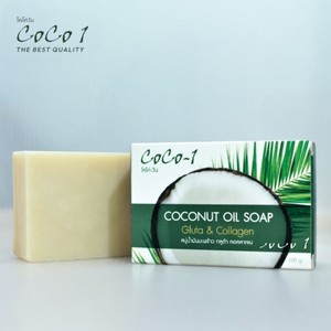 Savon CoCo1 à l'huile de coco, au glutathion et au collagène, taille 100g. Savon en barre nettoyant en profondeur pour le visage et le corps, soin des peaux sensibles - Product Image 4