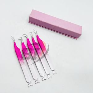 Pince à épiler d'extension de cils en acier inoxydable rose blanc Logo d'impression personnalisé de haute qualité testé à la main Beautivia International - Product Image 6