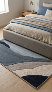 Tapis Jacquard Modernes Abstraits en Laine Tuftée à la Main à Poil Long – Écologiques, Adaptés aux Animaux, Extra Épais pour Salon - Product Image 3