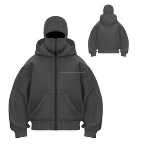 Ensemble de vêtements pour homme de haute qualité 100% coton, sweat-shirt à capuche d'hiver avec masque de balaclava - Product Image 4