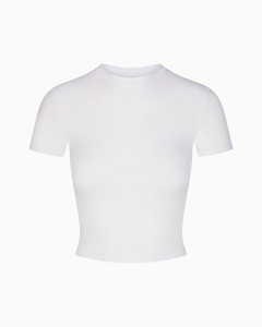 T-shirt court ajusté en mélange de coton pour femme moderne, léger, essentiel pour l'été, fournisseur en gros de marques privées - Product Image 5