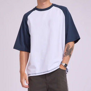 Solid Color Clothing Manufacturer OEM/ODM Regular Fit Baggy Breathable Streetwear Fashionable Reglan Short Sleeve T-Shirt - Product Image 4